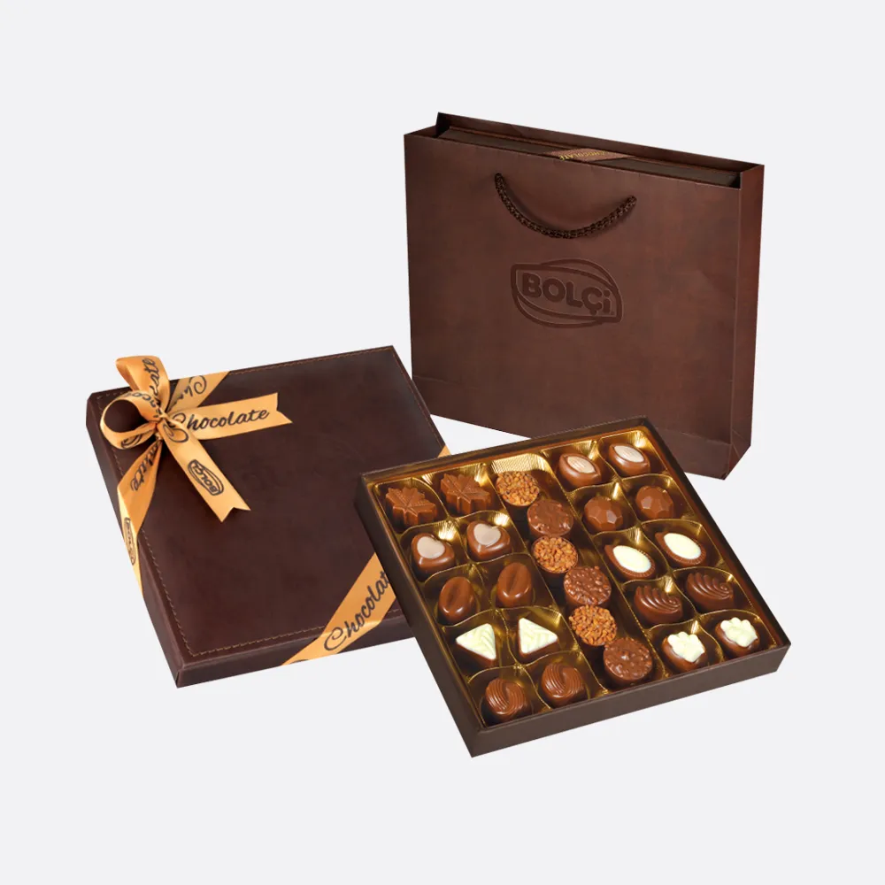 Bolci Assorted Chocolate Pralines Leather Box
