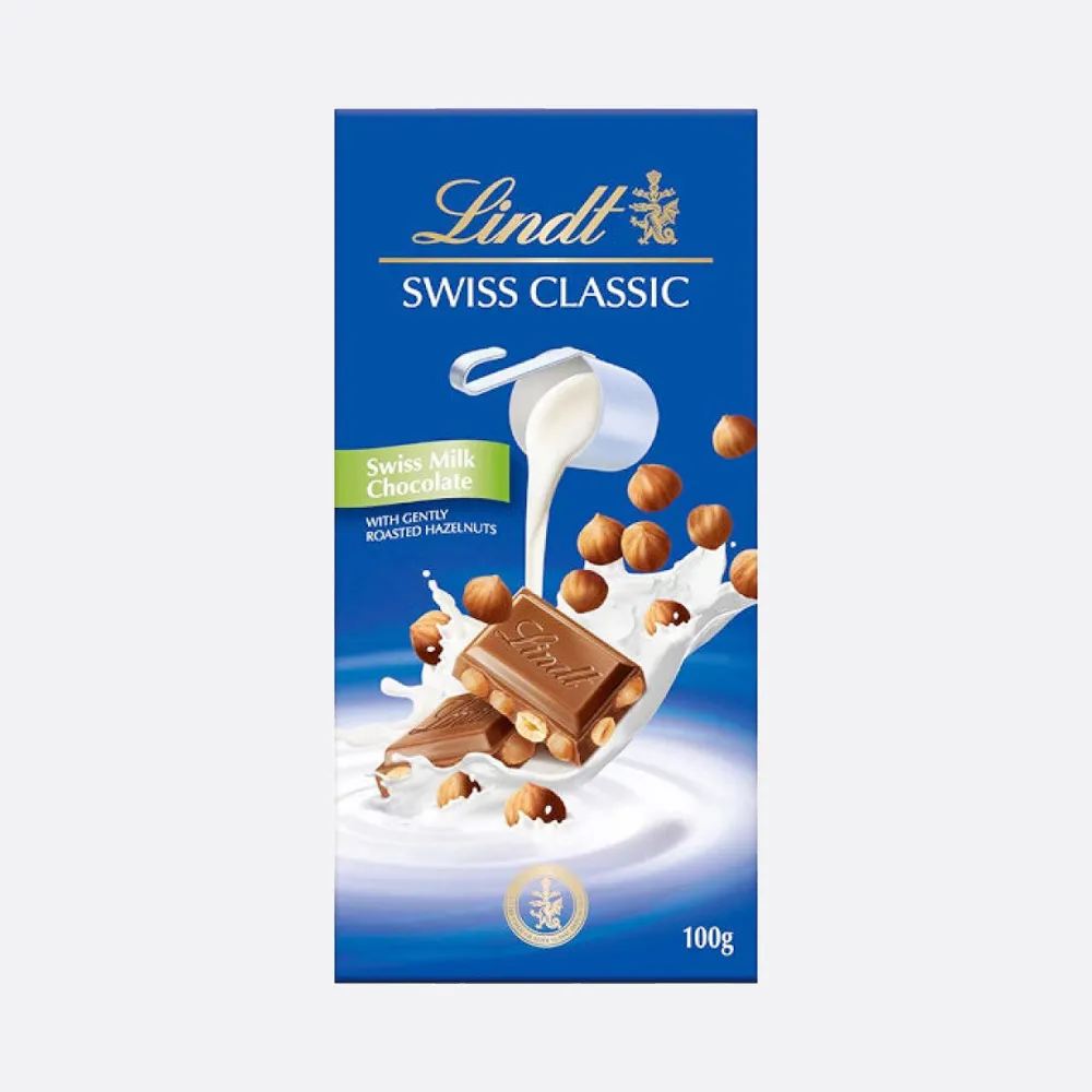 Lindt Swiss Classic Swiss Milk Chocolate Roasted Hazelnuts