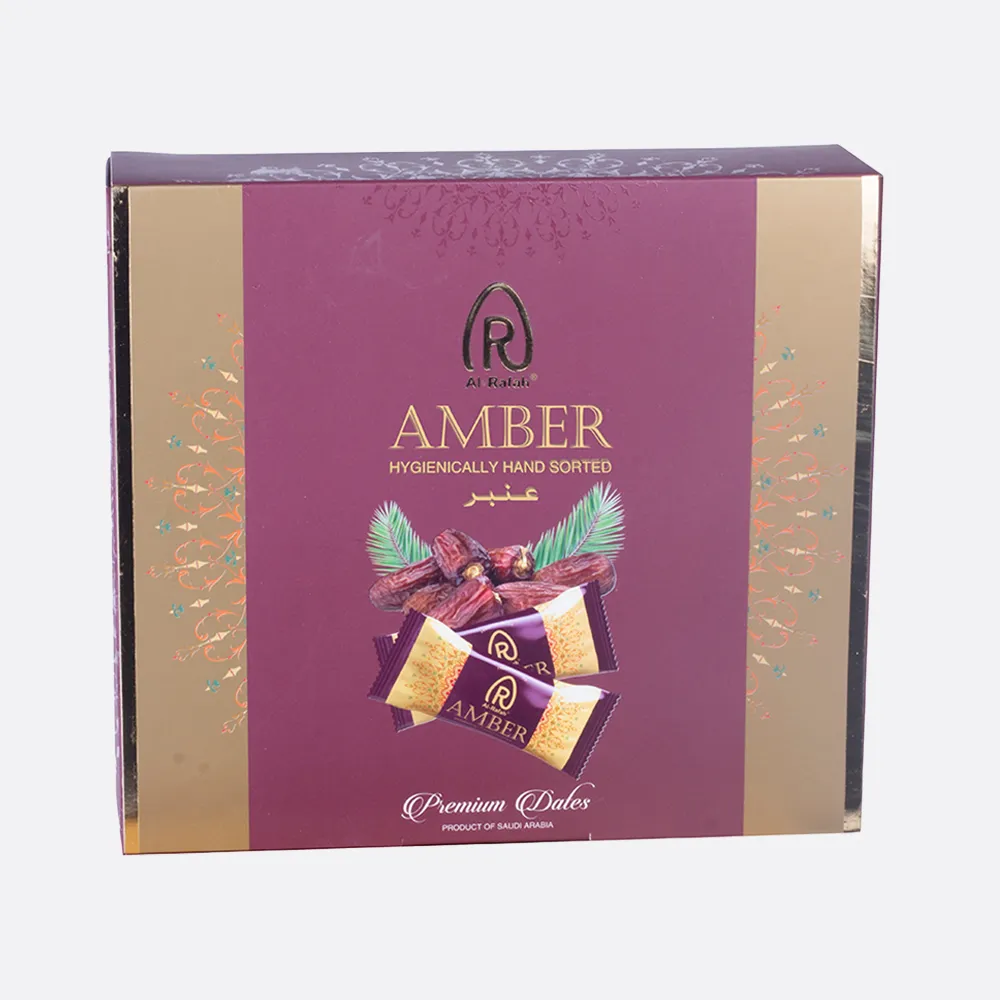 Al-Rafah Amber Hygienically Hand Sorted Premium Dates Square Gift Box