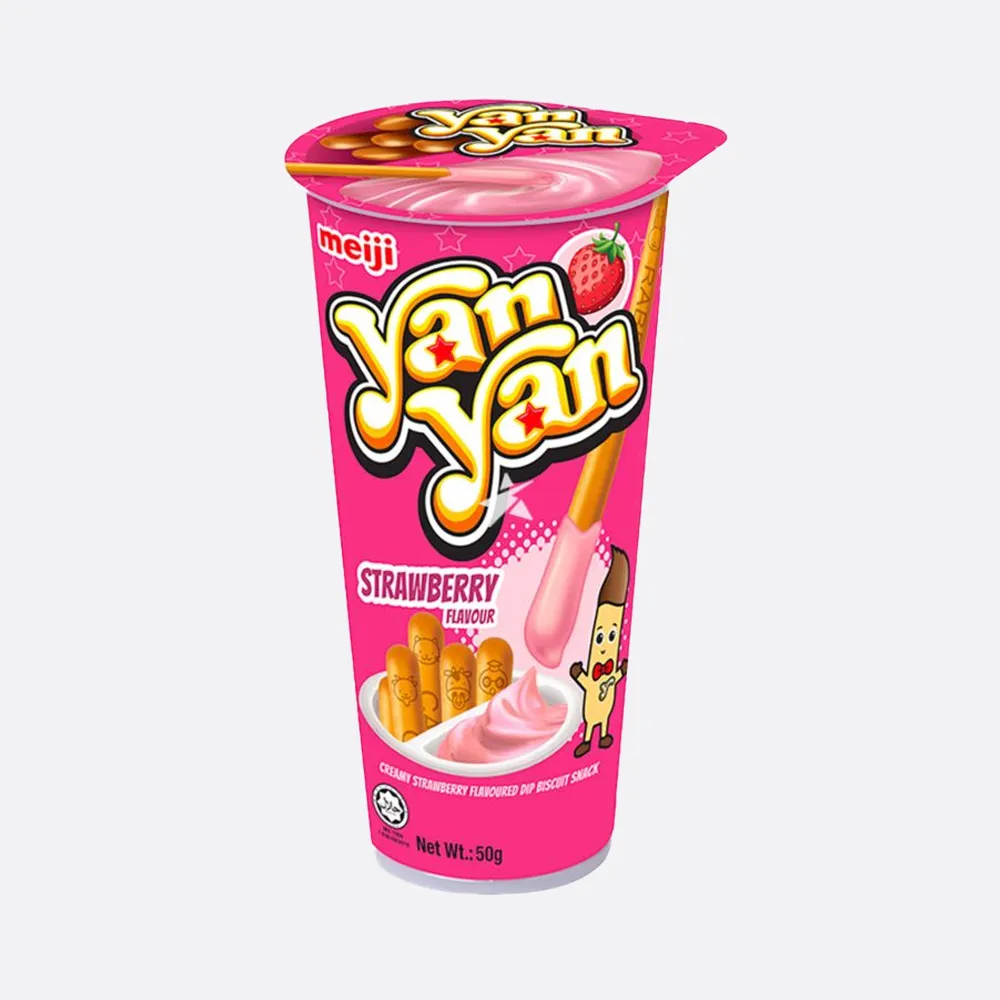 Meiji Yan Yan Strawberry Dip Biscuit Snack