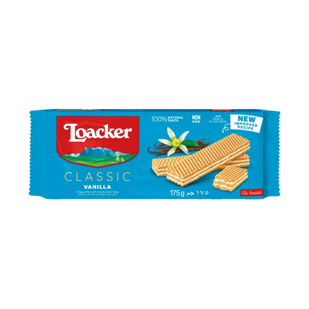 Loacker Classic Vanilla Crispy Wafers With Vanilla Cream Filling 175Gm