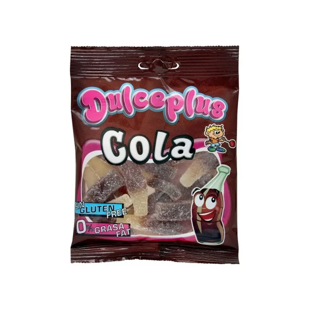 Dulceplus Sour Cola Bottles, Sin Gluten Free, 0% Grasa Fat Pouch, 100Gm