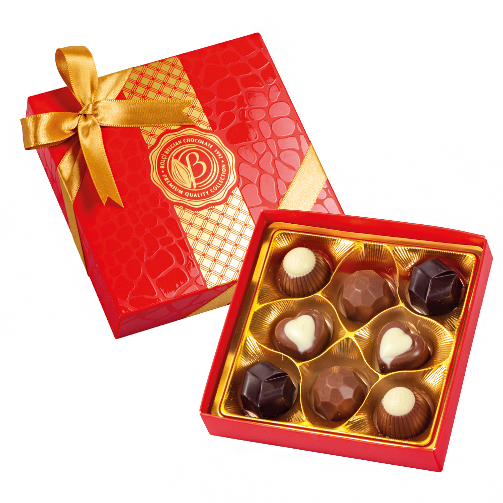 Bolci Assorted Chocolate Pralines Diamond Boutique Box (Red)