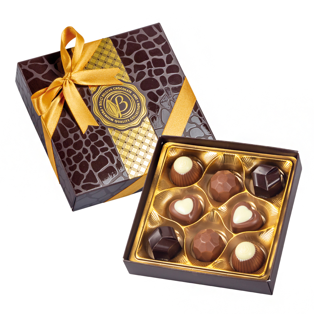 Bolci Assorted Chocolate Pralines Diamond Boutique Box (Brown)