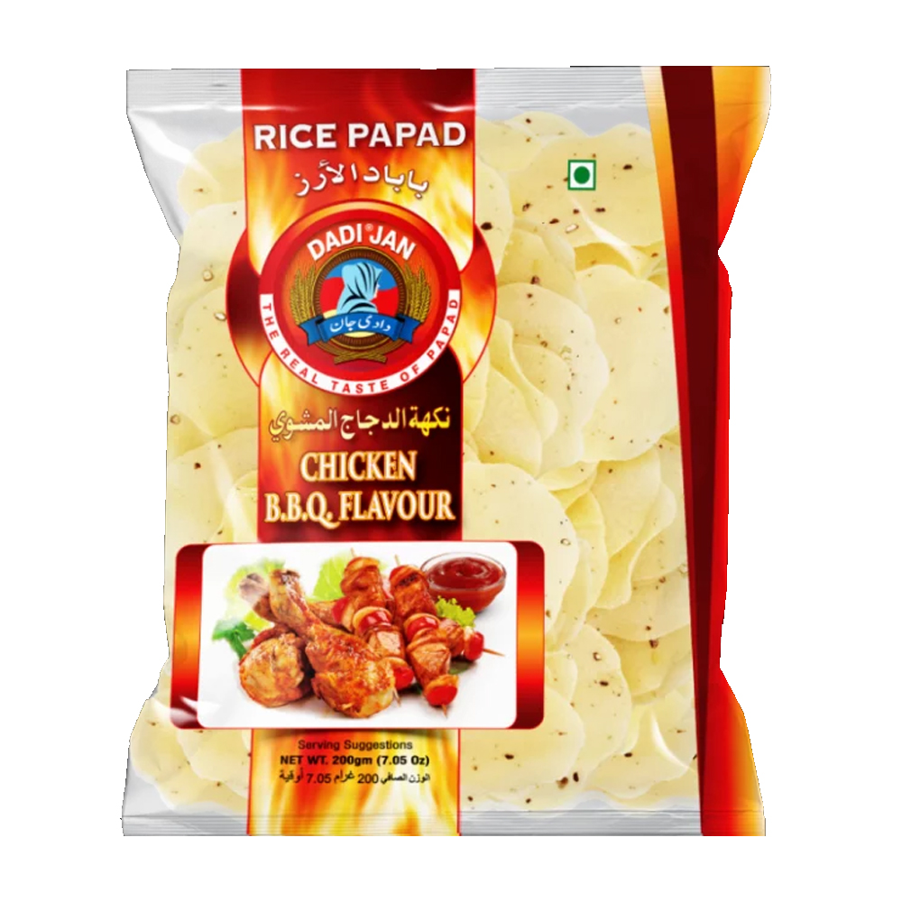 Dadi Jan The Real Taste of Papad Rice Papad Chicken B.B.Q Flavour