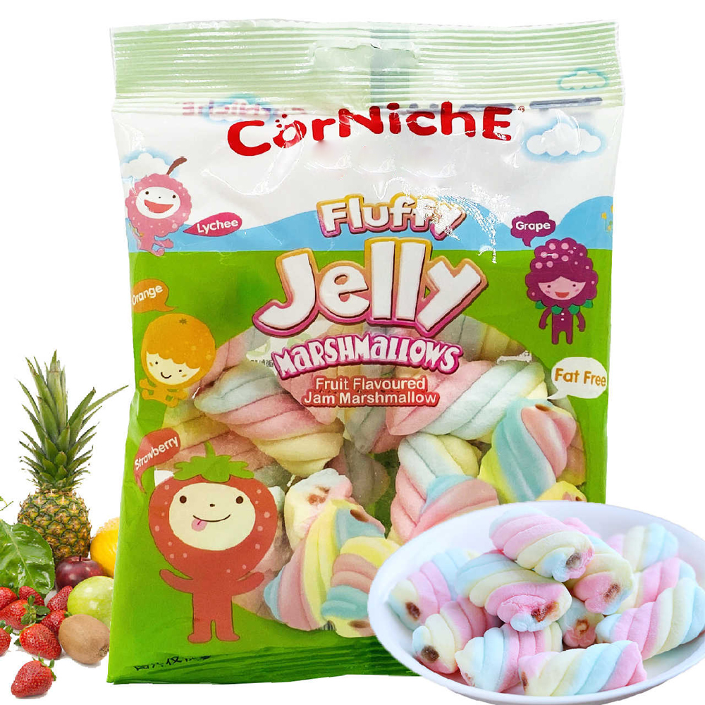 Corniche Fluffy Jelly Marshmallows Fruit Flavoured Jam Marshmallow Fat