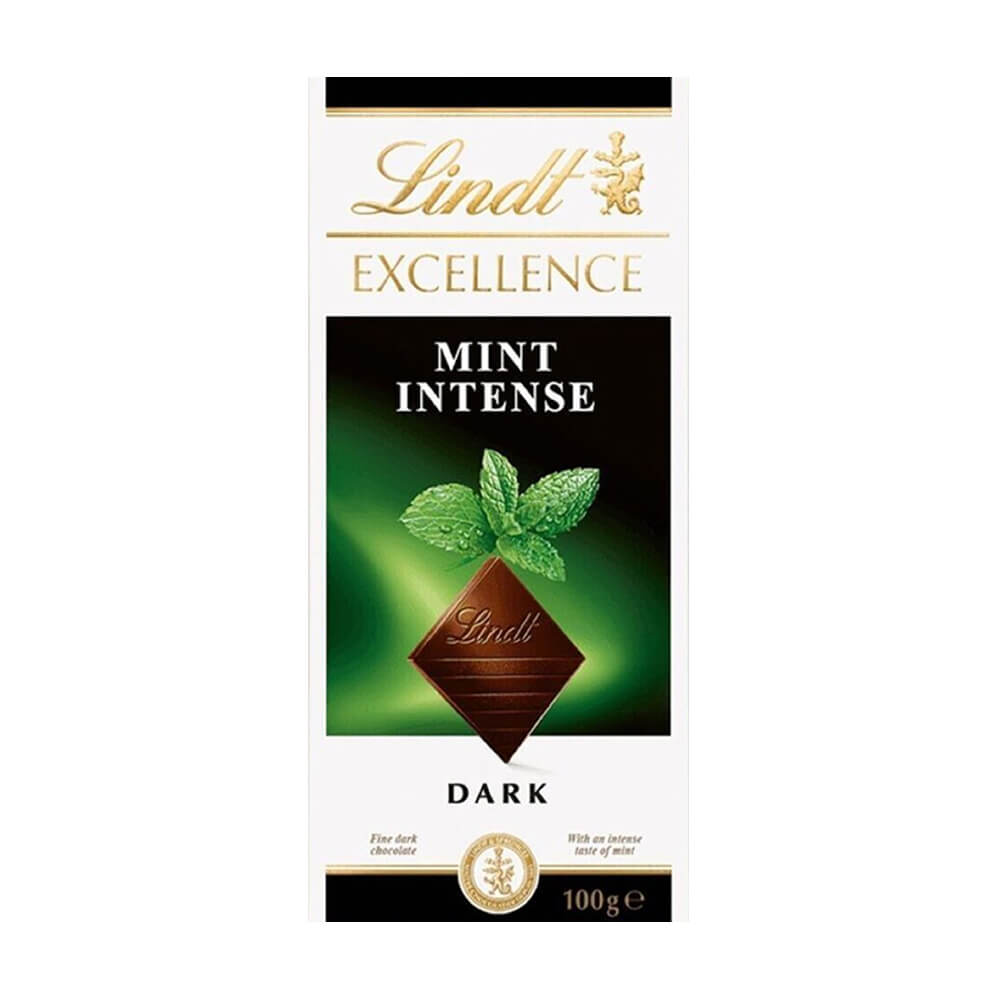 Lindt Excellence Mint Intense Dark Chocolate Bar 100Gm