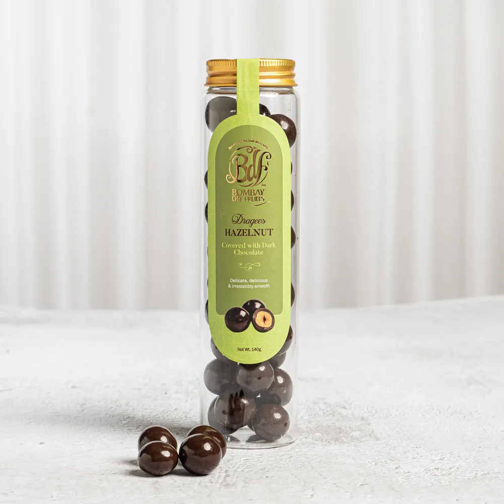 Dragees Hazelnut Covered With Dark Chocolate