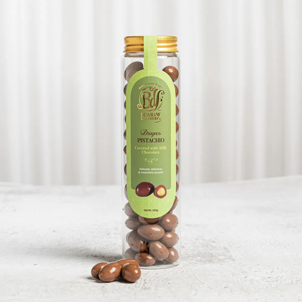 Dragees Pistachio Covered With Milk Chocolate