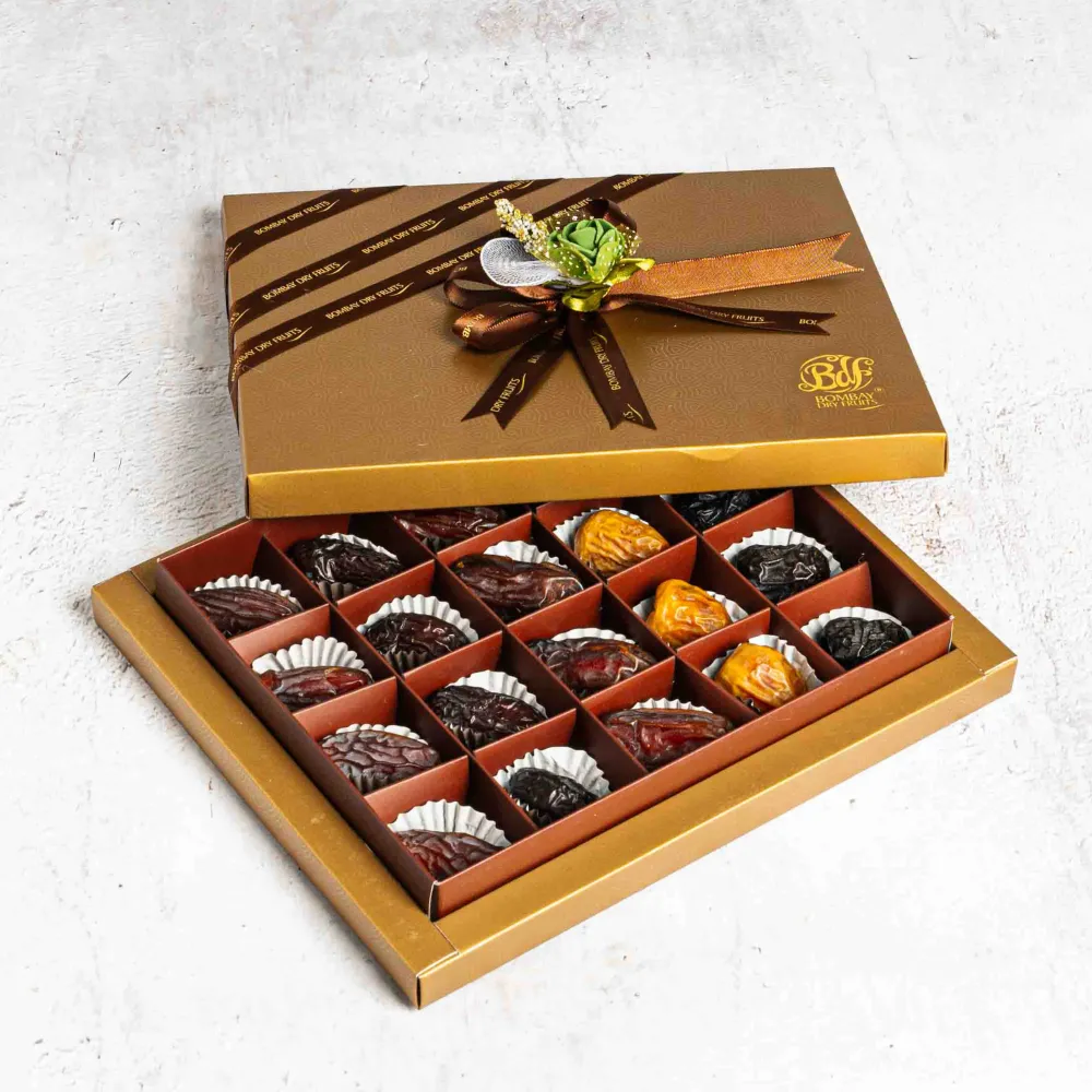 Classic Essential Dates Box (Plain) - 20Pcs - Gold