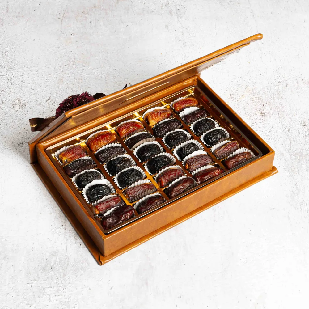 Executive Leather Signature Dates Box (Plain) - 30Pcs - Brown