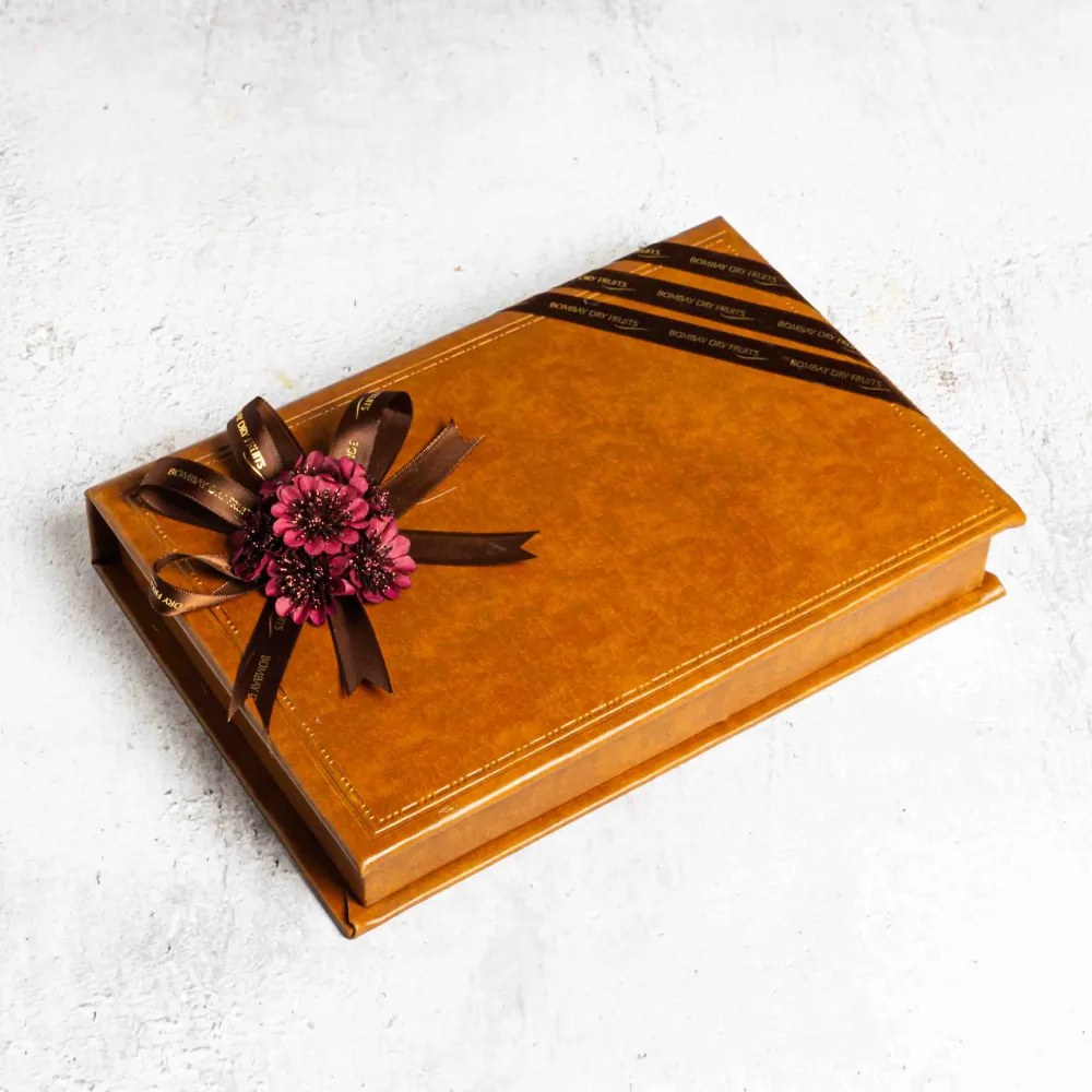 Executive Leather Signature Dates Box (Plain) - 30Pcs - Brown