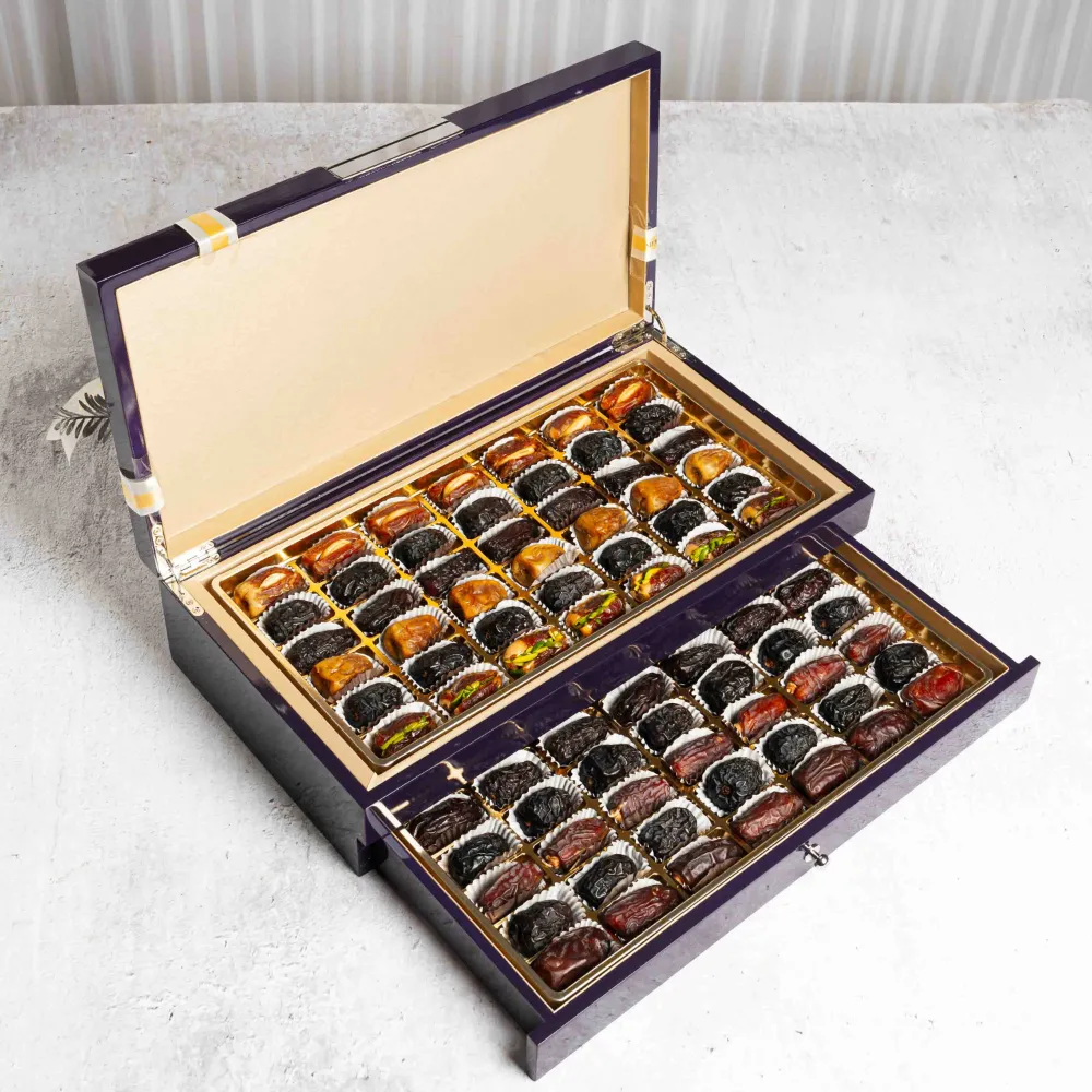 Royal Grand Dates Box (Assorted) - 84Pcs - Purple