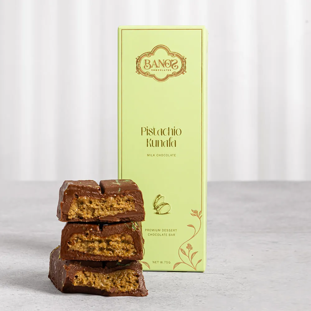 Banos Pistachio Kunafa Milk Chocolate Bar