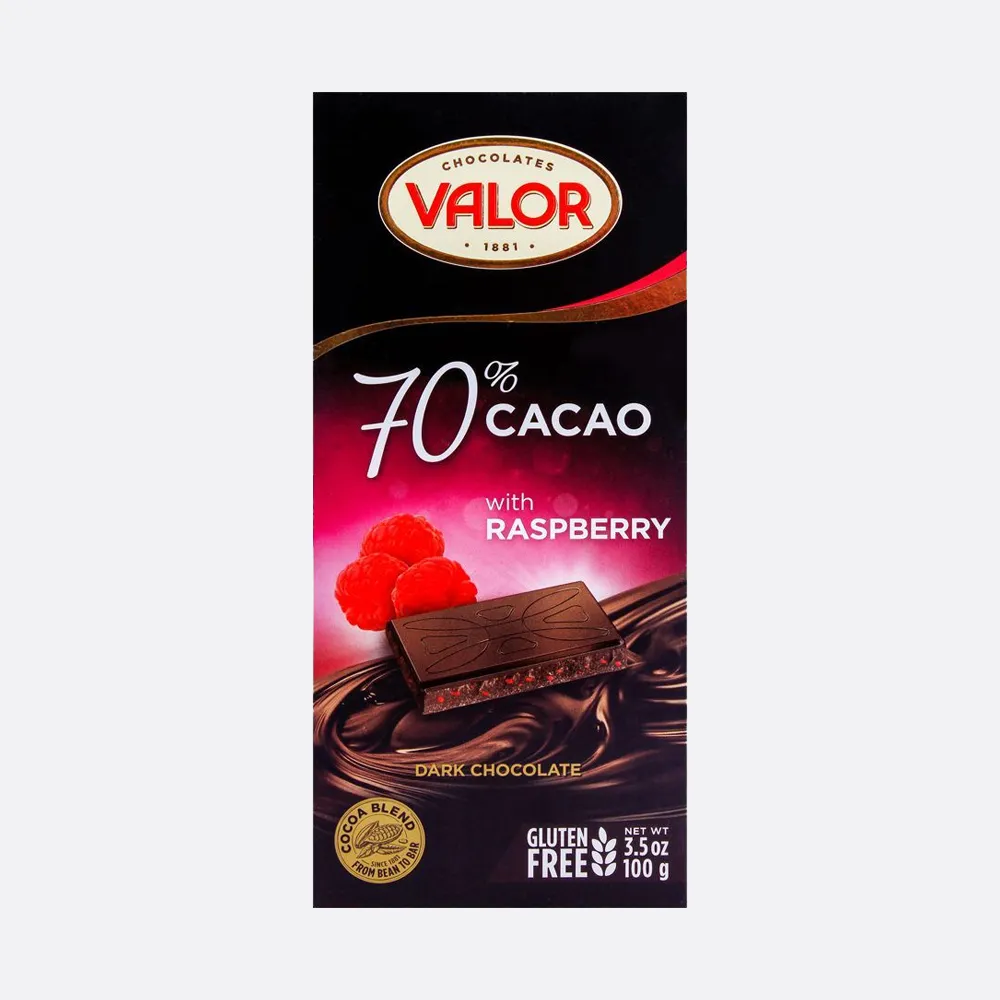 Valor Dark Chocolate With Raspberry