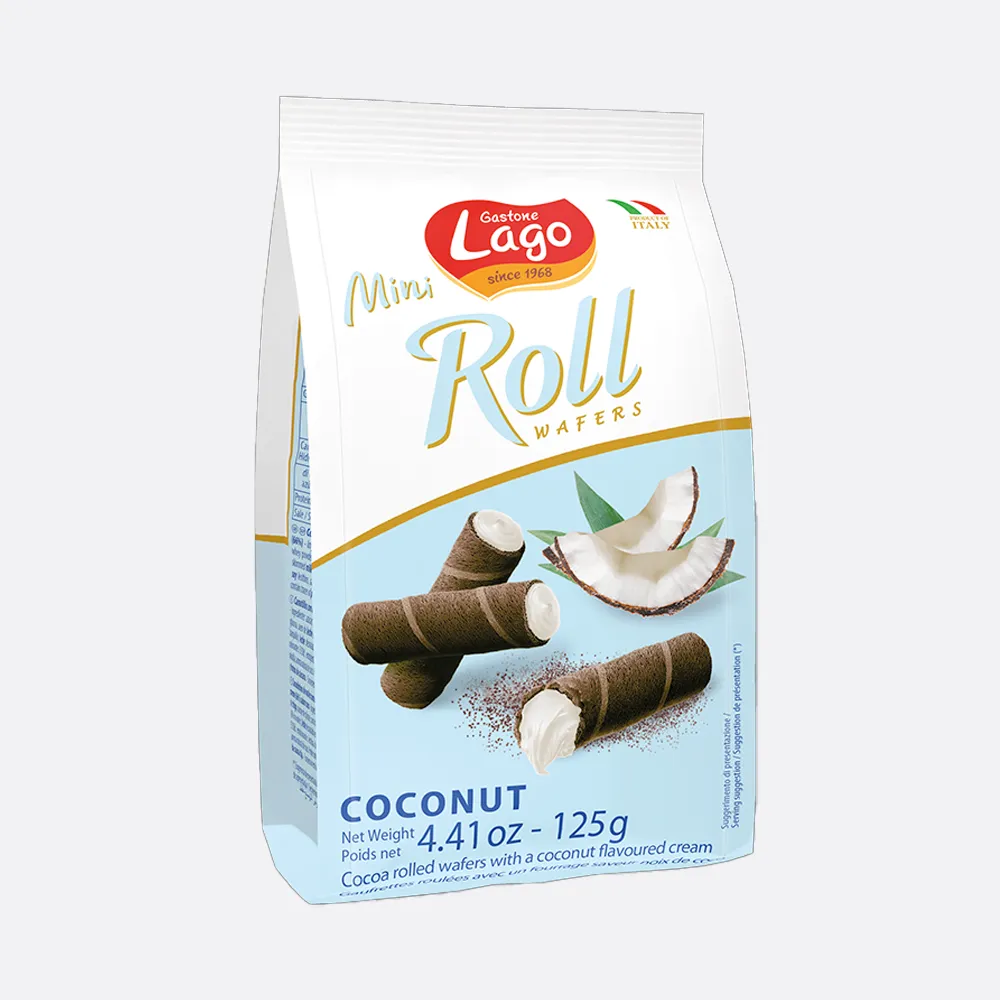 Lago Mini Roll Wafers Coconut