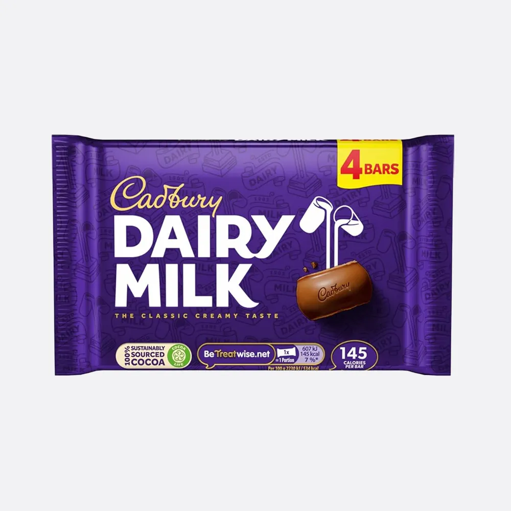 Cadbury Pack of 4 Dairy Milk Bars