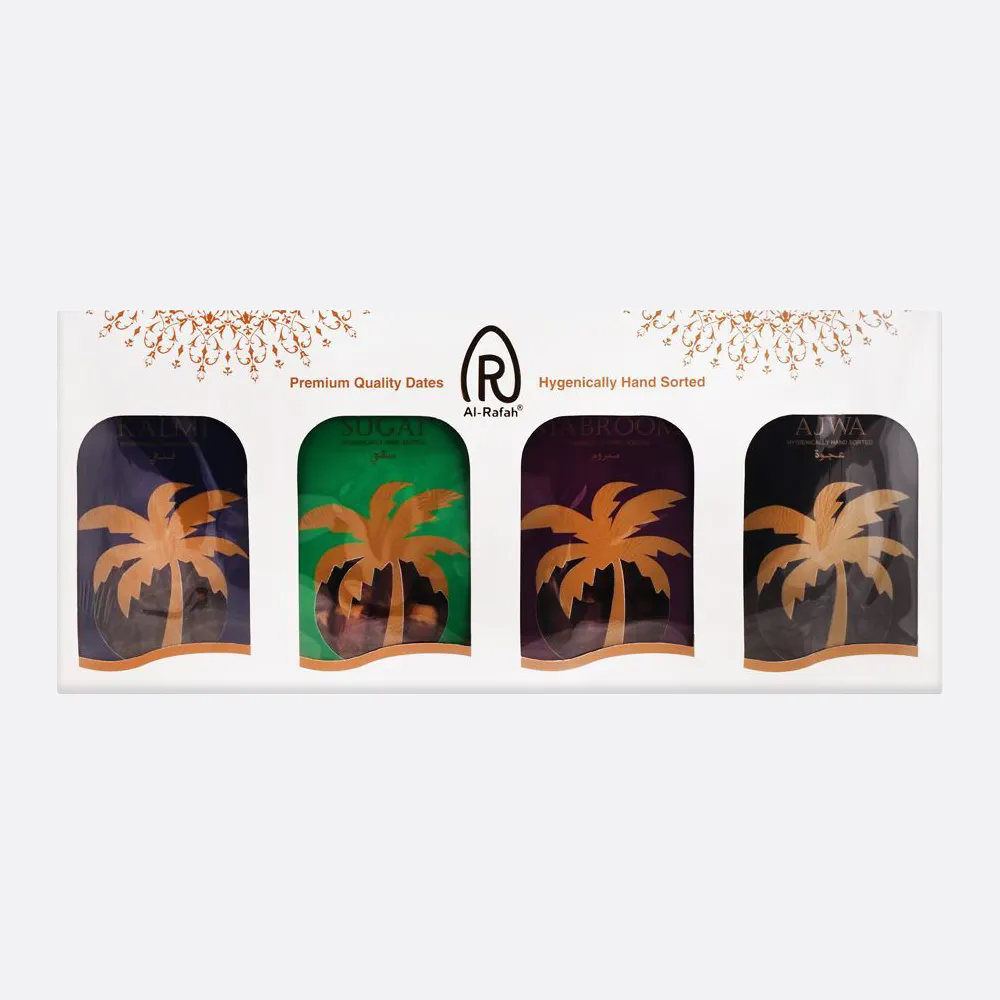 Al-Rafah Dates Gift Box, 4-Pack In 1